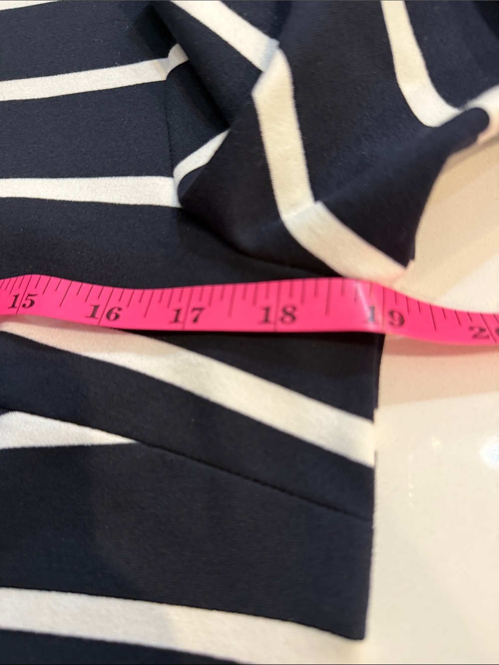 ✨ Haver & Blair Striped Boatneck Top M • Navy White Gold Button Detail ✨ - Picture 10 of 12